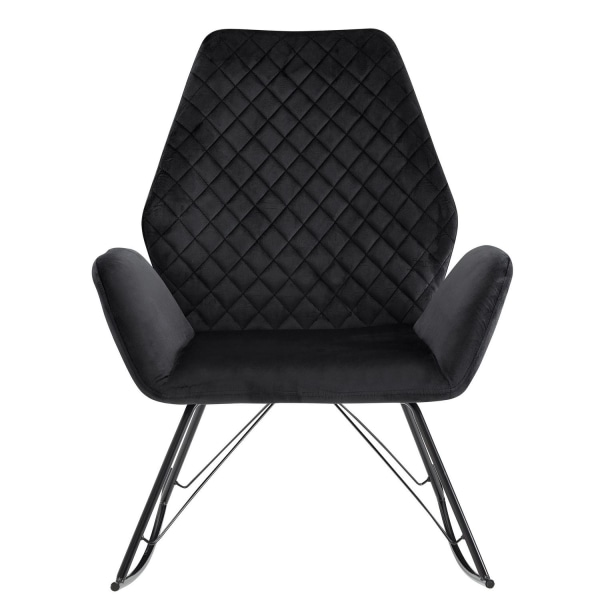 Rootz rocchair svart 73x94x84 cm design relaxstol sammet - metall - Fåtölj med ram - stoppad relaxstol rocchair - Modern rocchair fåtölj