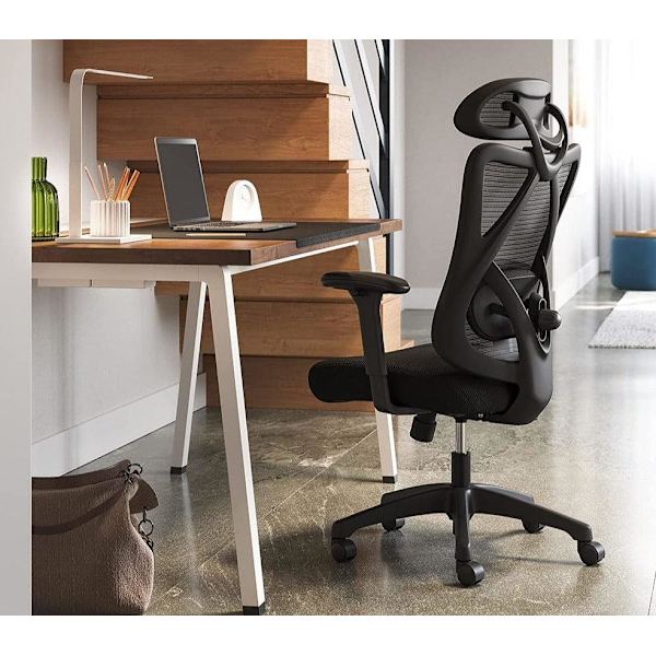 Rootz Kontorstol - Spillestol - Skrivebordsstol - Arbejdsstol - Computerstol - Rullestol - Kontorsæde - Sort - 68 x 66 x (114-123,5) cm