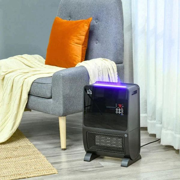 Rootz Heater - Heater Electric - 2 In 1 Fan Heater - Heater Med Fjernbetjening - 2000W Med GS ABS - Sort - 33 X 21 X 49,5 Cm