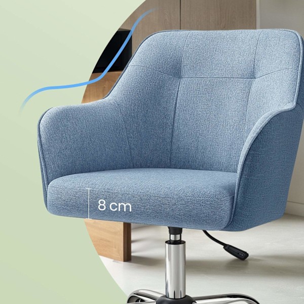 Rootz Office Chair Swivel stol skrivstol - Ergonomiskt stöd - 64 x 64 x (83-93) cm - blått