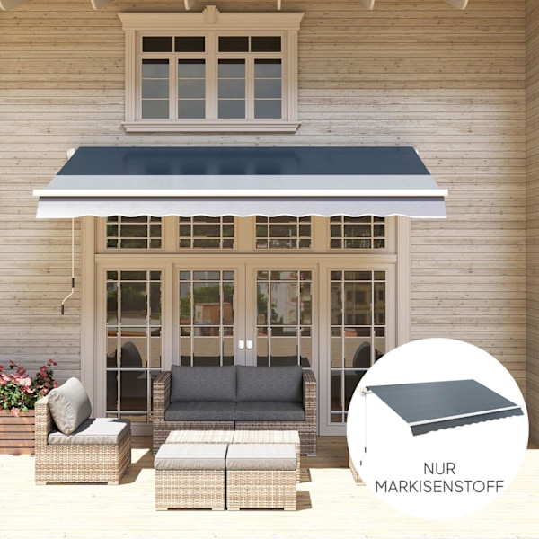 Rootz Markise -dækning - Udskiftningsstof - Vandafvisende markise - 100% polyester - UPF 50+ beskyttelse - 282 cm x 250 cm