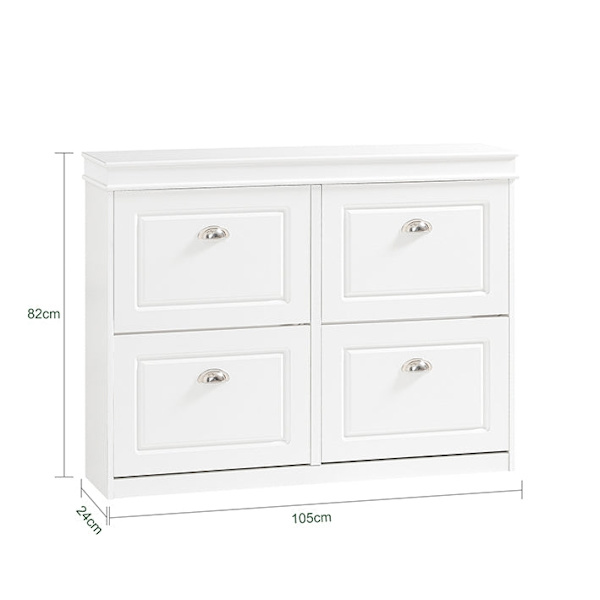 Rootz White Shoe Cabinet - Skovipper - Skoopbevaringsorganer - FSC-certificeret - Robust konstruktion - Kan monteres på væggen - 105cm x 83cm x 24cm