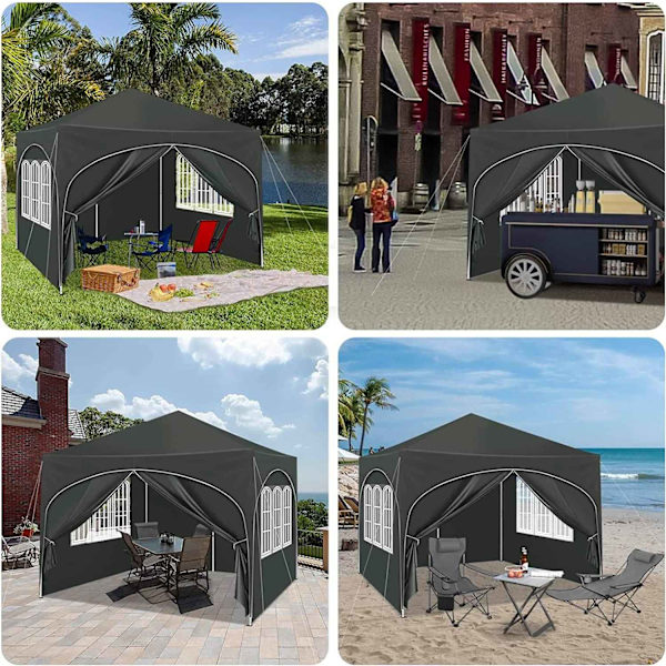 Rootz Ultimate Outdoor Gazebo - Weather Shelter - Event Pavilion - Stark metallram - UV- och regnskydd - Enkel installation - 3x3m