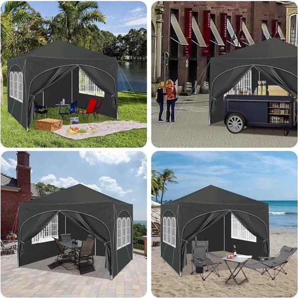 Rootz Ultimate Outdoor Gazebo - Weather Shelter - Event Pavillion - Stærk metalramme - UV- og regnbeskyttelse - Nem opsætning - 3x3m