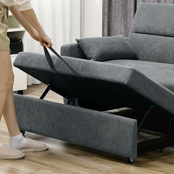 Rootz 2-i-1 sovesofa - Sofa - Gæsteseng - Ergonomisk design - 3 justerbart ryglæn - Højkvalitets polstring - 155 cm x 90 cm x 88,5 cm