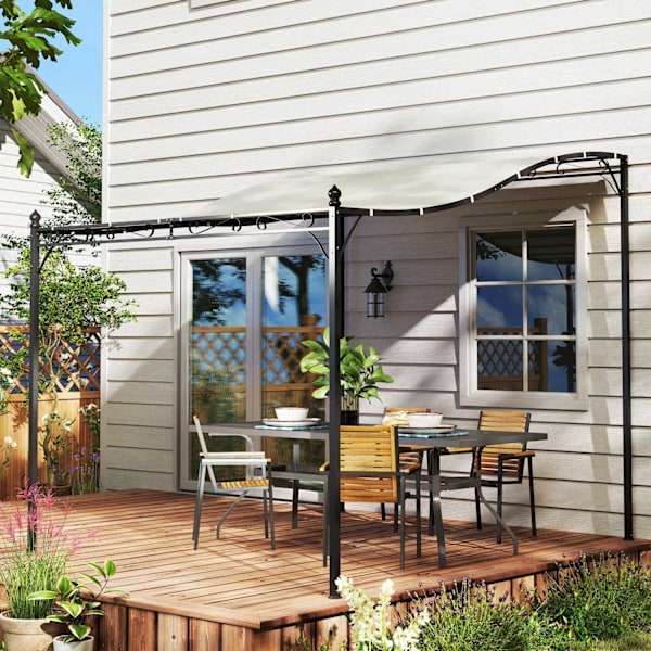 Rootz vægmonteret have pergola - pavillon - udendørs skygge struktur - vandbestandig - 248 cm x 298 cm x 200/250 cm - Forbedre udendørs ophold