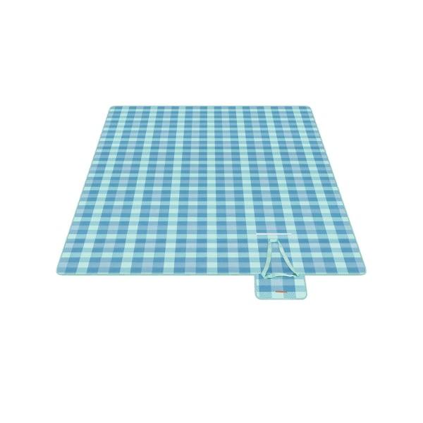 Rootz Picknickfilt - Utomhusmatta - Vattentät strandfilt - Sammetsyta - Skumstoppning - Aluminiumbeläggning - 300 cm x 200 cm - Grön-blå - Lättvikts -