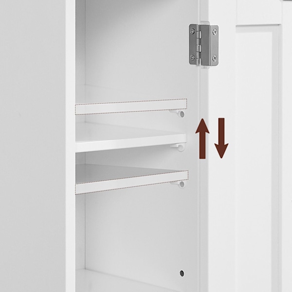 Rootz White Badeværelsesskab - Opbevaringsorganisator - MDF-møbler - Kompakt design - Anti-Tip-enhed - Nem montering - 18cm x 20cm x 80cm