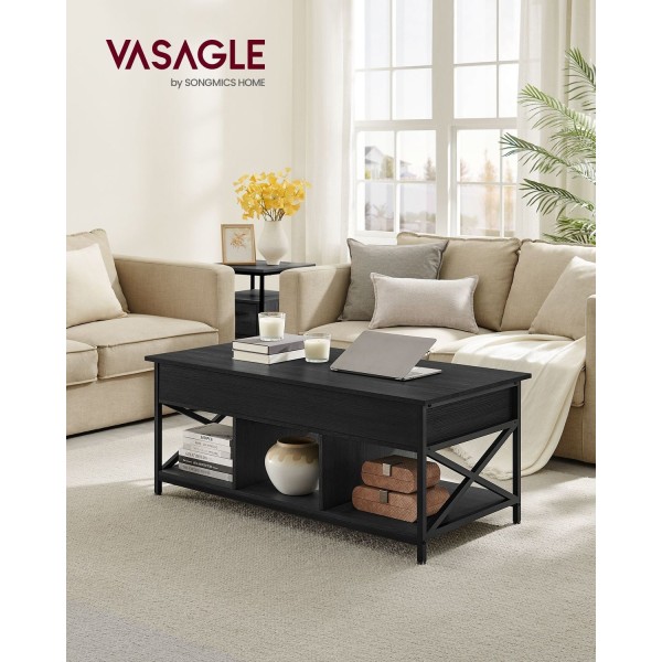 Rootz Antracit Grå-Sort Sofabord - Spånplade Stål - Stuebord - Moderne Bord - Robust konstruktion - 60cm x 120cm x 62cm