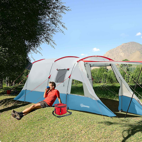 Rootz Campingtelt - Familietelt - Udendørs husly - Vandafvisende - 5,10 m x 2,40 m x 1,80 m