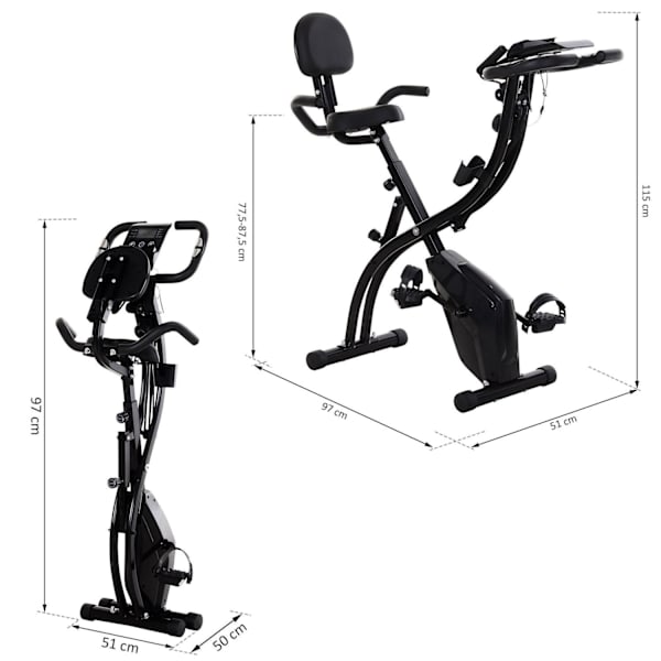 Rootz motionscykel 2-i-1 - Sort - Stål, Abs - 42,12 cm x 20,47 cm x 43,3 cm