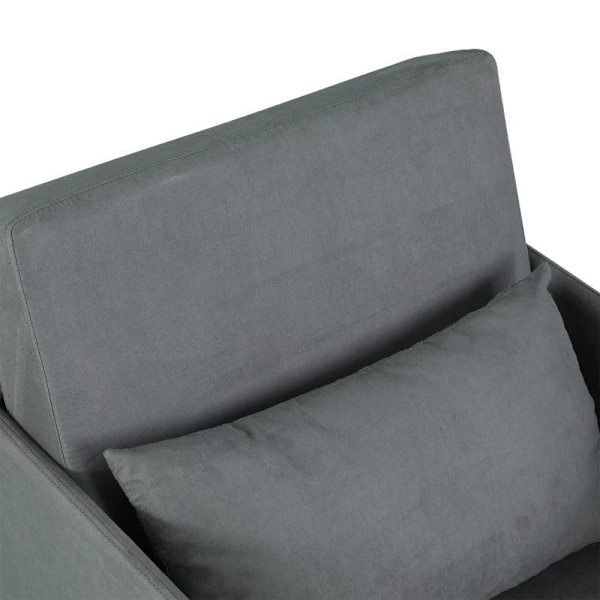 Rootz Sovesofa - Lænestolsseng - Vaskbart betræk - Enkeltgulvsstol - Blød lænestol - Blød - Grå - 70 x 76 x 77 cm