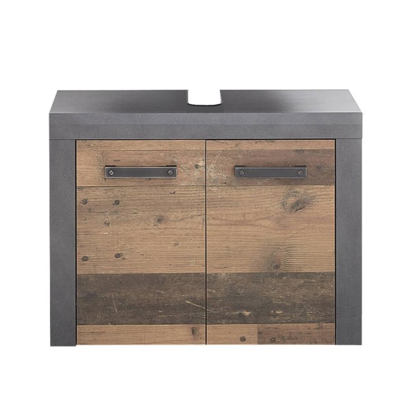 Rootz Badeværelsesskab - Håndvaskskab - Brun og Grå - 72 x 56 x 34 cm