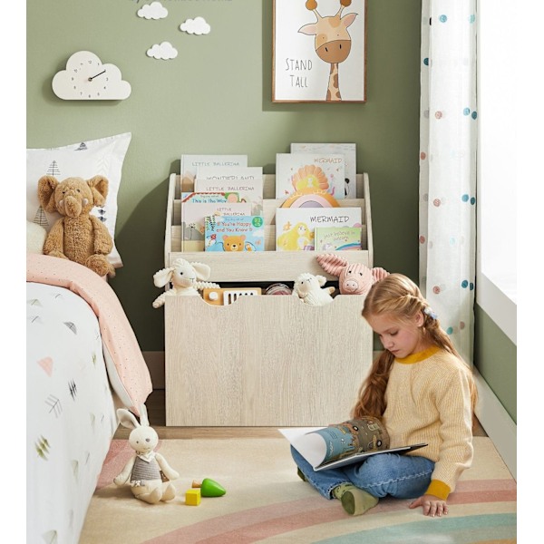 Rootz leksakshylla med 3 hyllor på hjul - Beige - MDF - Spånskiva - 29,5 cm x 62,5 cm x 70 cm - Mobile Organizer - Förvaringslösning för barn
