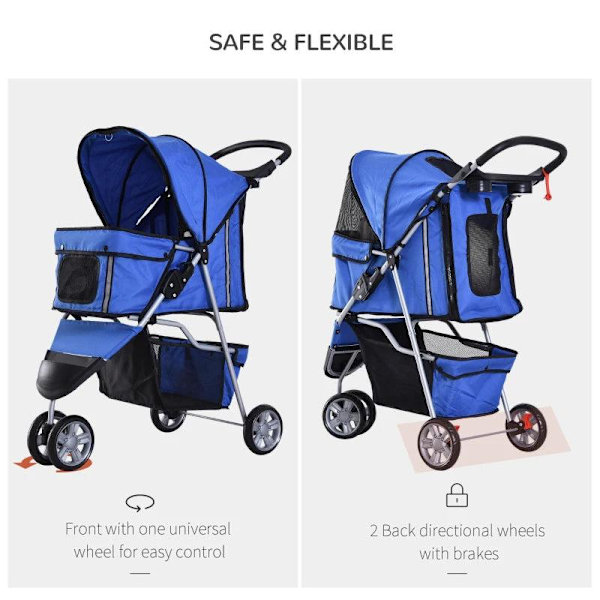 Rootz Hundevogn - Blå - Stof, Nylon', Jern - 29,53 cm x 17,72 cm x 38,19 cm