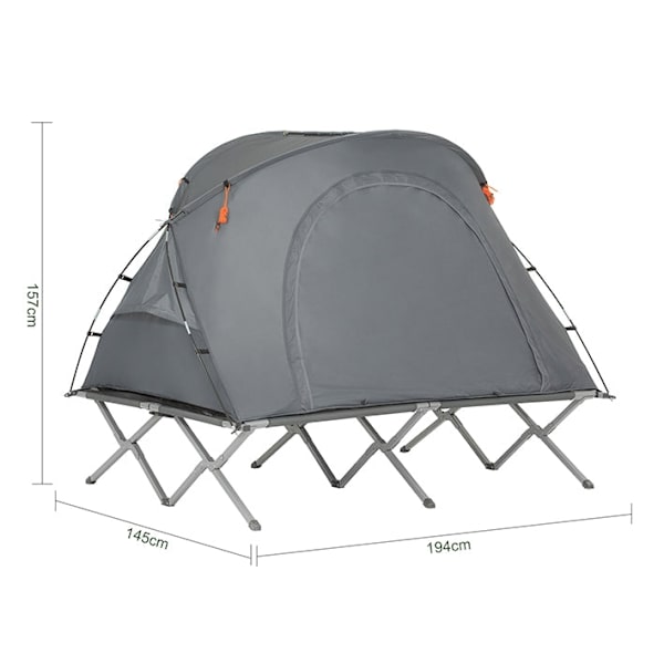 Rootz 4-i-1 campingteltsæt - Camp seng - Camping liggestol - Sovepose - Holdbar Oxford Nylon - Nem transport - Myggebeskyttelse - 194cm x 157cm x 145c