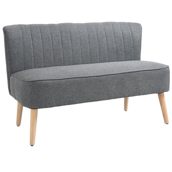Rootz Sofa - Sofasæde - 2-personers Sofa - Lounge Sofa - Lysegrå - 117 x 56,5 x 77 cm