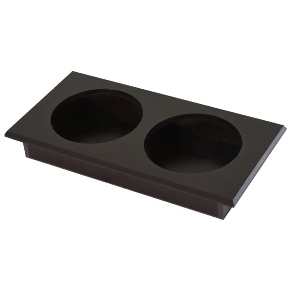 Rootz foderstation - 2 foderskåle i rustfrit stål - Skjult opbevaring - Hvid + Sølv - 60 cm x 30 cm x 41 cm