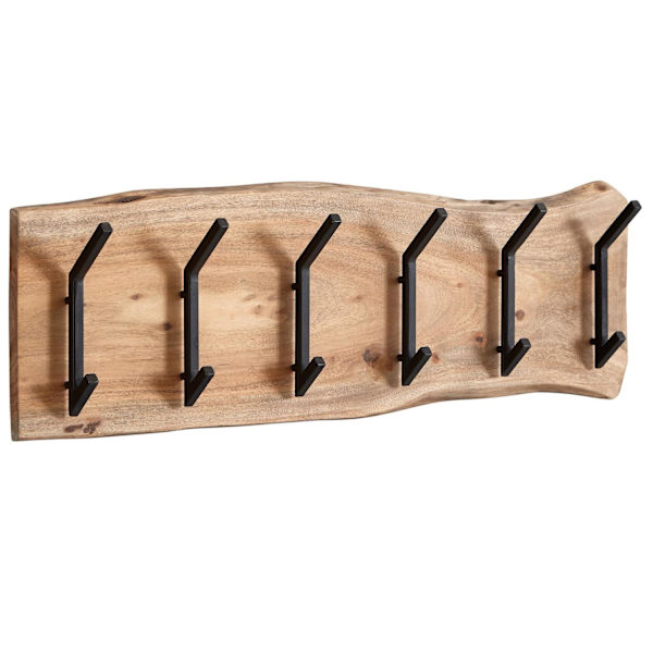 Rootz design knagerække akacie massivt træ - metal 100 x 29 x 12,5 cm - Krogestang hall knagerække væg - Garderobe træ