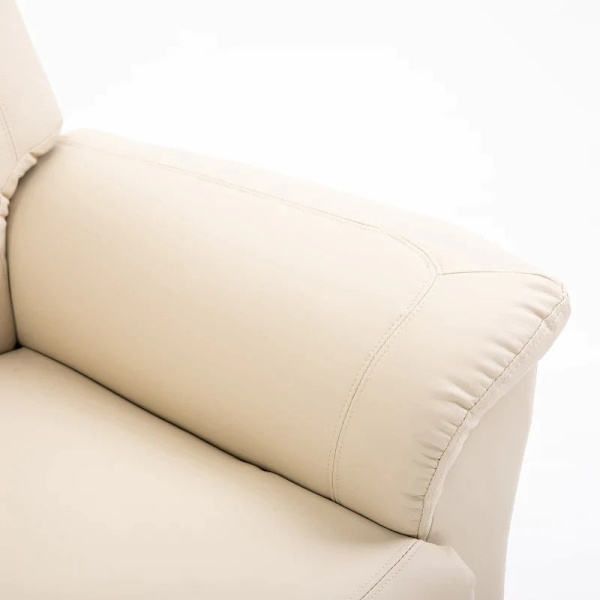 Rootz Massagestol - Ståstøtte - 8 Vibrationspunkter - Varmefunktion - Fodstøtte - Kunstlæder - Cremehvid - 93L x 95W x 106H cm