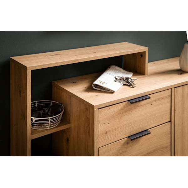 Rootz Large Shoe Cabinet - Modern Design - Shoe Storage - 3 Dörrar och låda - 5 Fack - 98 cm x 110 cm x 30 cm