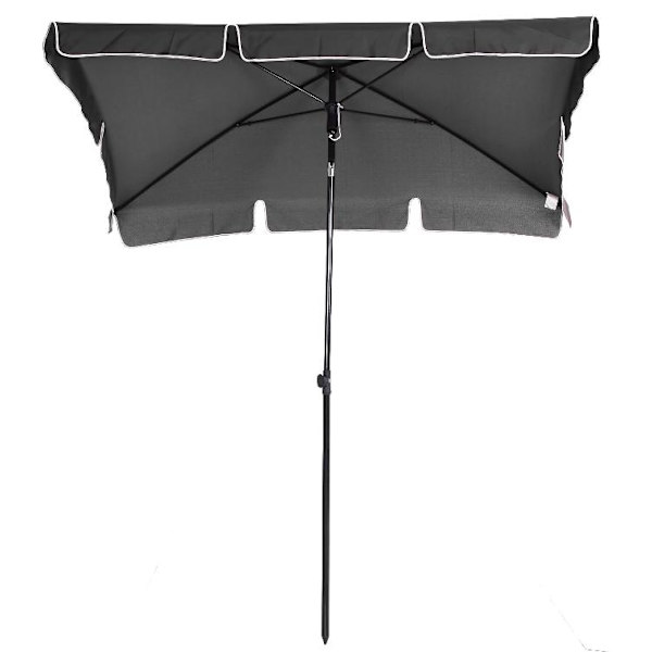 Nancy's Cornelius Parasol - Tuinparasol - Balkonparasol - Marktparasol - Opvouwbaar - Grijs - Wit - Aluminium - 200 x 125 x 235 cm
