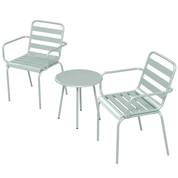 Rootz Trädgårdsmöbler Set - Balkong Bistro Set - 2-delat - Fällbar - Modern Design - Soffbord - Stål - Grön - 51 x 58 x 78 cm