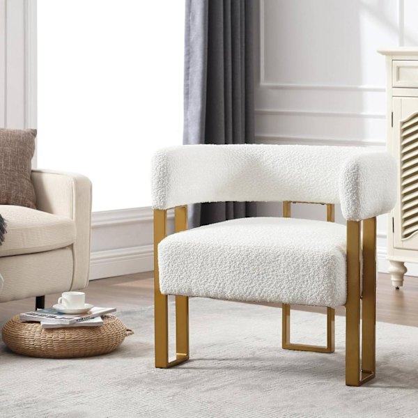 Rootz Chenille Fabric Lounge Chair - Relax Chair - Polstret lænestol - Ergonomisk ryglæn - 67,5 cm x 70 cm x 60 cm