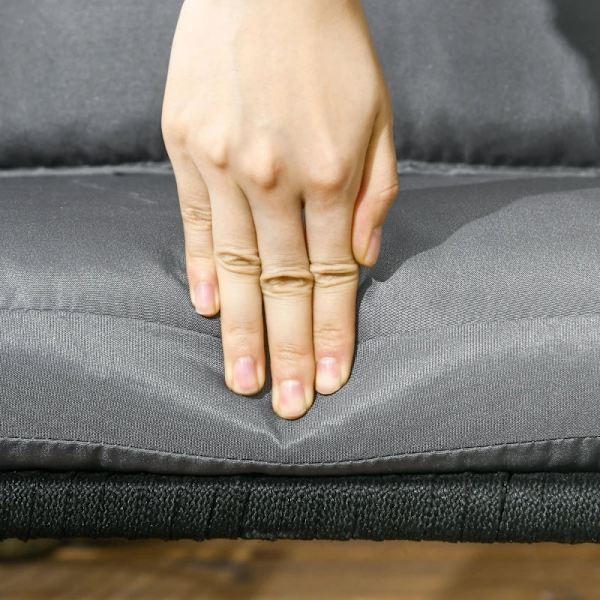 Rootz Trädgårdsstolar - Utomhusstolar - Set med 2 - Boho Design - Sitt- och ryggkuddar - Bekvämt sittskal - Metallram - Stål-polyeten - Mörkgrå - 57W