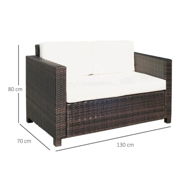 Rootz Sofa - Rattan Sofa - 2 Pers Sofa Stol - 2 Pers Sofa - 2 Hy