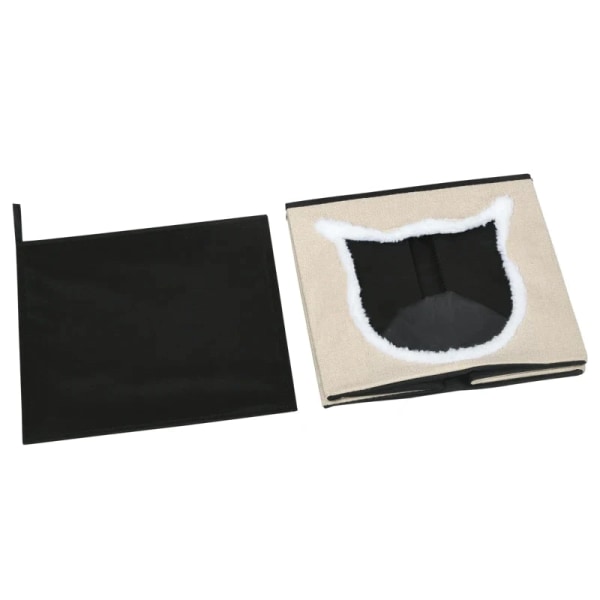 Rootz Industrial Design Cat Cave - Inklusiv pude - Kattehus - Katteseng - Vaskbar pude - Brun + Hvid - 41L x 34W x 43,5H cm