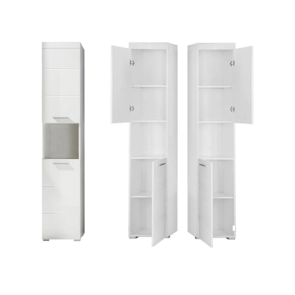 Rootz Badrumsset - Badrumsskåp - Högblank - 112 x 190 x 34cm White
