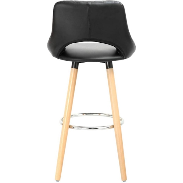 Rootz Barstol i imiteret læder - Skammel af træramme - Komfortabel siddeplads - Holdbar og stabil - Nem montering - 91 cm x 43 cm x 43 cm