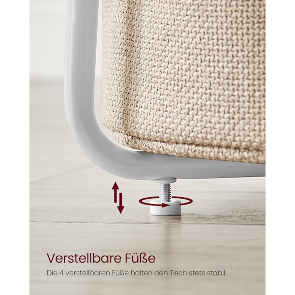 Rootz rundt sidebord med opbevaringskurv - Endebord - Natbord - Stofopbevaringsrum - 45 cm x 45 cm x 55 cm