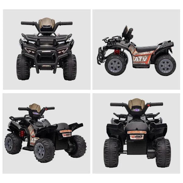 Rootz Elfordon för barn - Mini Elektrisk Quad - Barnmotorcykel - Elektrisk Quad för 18-36 månader - Svart - 70 x 42 x 45 cm