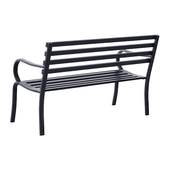 Nancy's Deltona Tuinbank - 2-Zits Bank - Buitenbank - Bankje - Metaal - Zwart - 125 x 62 x 82 cm