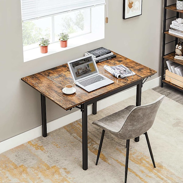Rootz Vintage Brun-Sort Spisebord - Spånplade stål - Sammenklappeligt bord - Rustikt bord - Heavy Duty - 120cm x 78cm x 76,2cm
