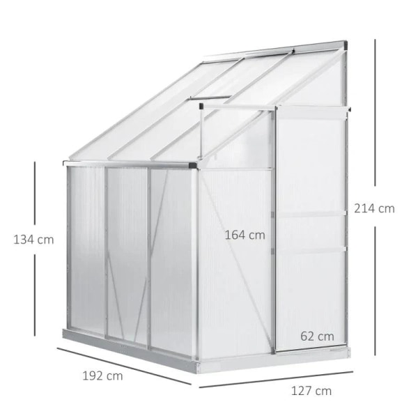 Rootz Drivhus - Sidedrivhus i aluminium - Haveskur med vinduesdø