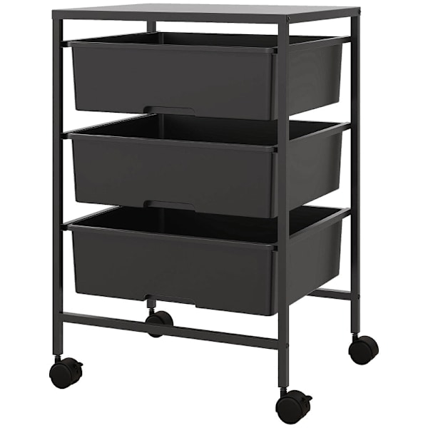 Rootz Opbevaringsvogn - Mobil Organizer - Hjælpevogn - Stålramme - Nem at rengøre - 40,8L x 33,5W x 60,5H cm
