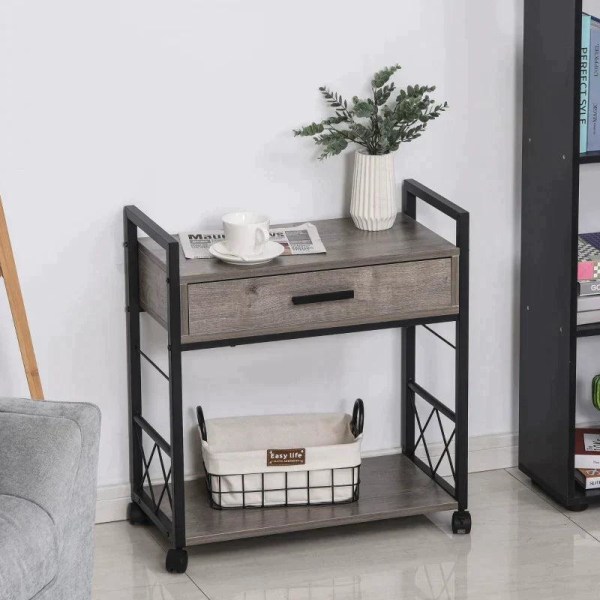 Rootz Sidebord - Sidevognsbord - Serveringsvogn - Køkkenvogn - Køkkenvognsbord - Sofabord - 60 x 30 x 65 cm