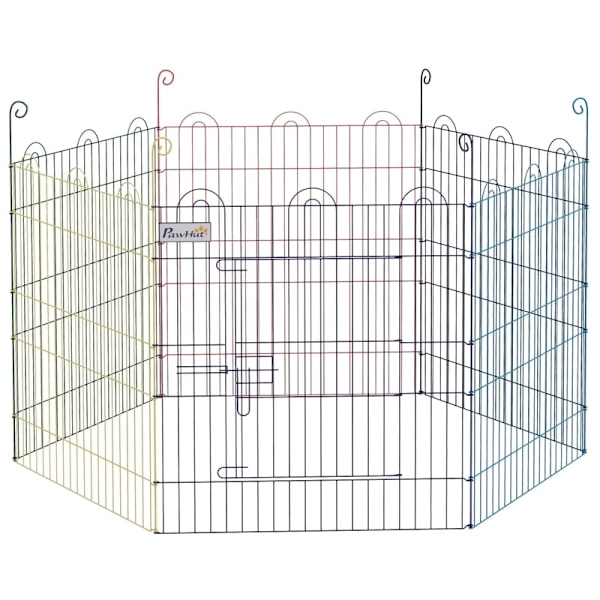 Rootz Outdoor Run Puppy Playpen - Monipuolinen lemmikkipentu - Pentujen leikkipiha - Kestävää metallia - Helppo asennus - Värikäs - Ø120 x 60H cm