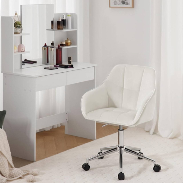 Rootz Velvet Kontorstol - Ergonomisk skrivebordsstol - Drejestol - Højdensitetsskumpolstring - Højdejusterbar - 61 cm x (81-90) cm x 56 cm