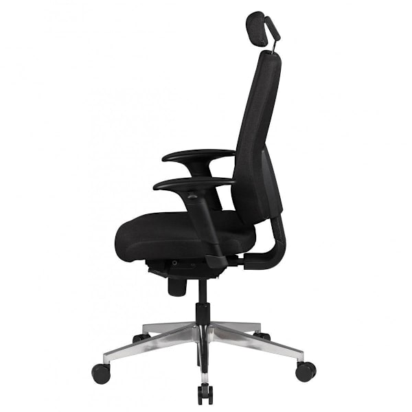 Rootz Chair Skrivebordsstol Stof Sort Executive Chair Modern - Drejestol med synkron mekanisme - Arbejdsstol med nakkestøtte 120kg - Kontorlænestol, h