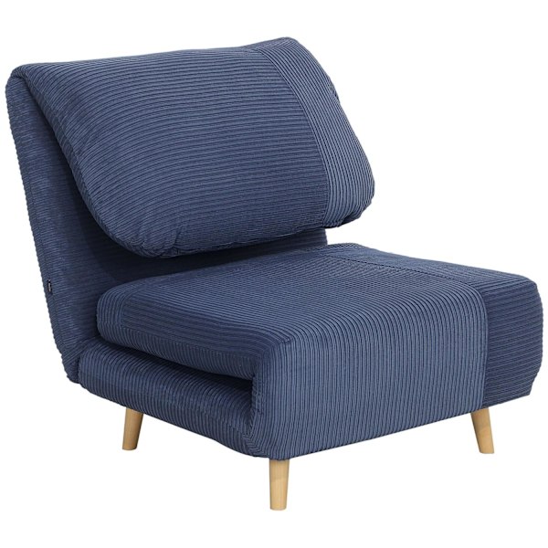 Rootz 2 -i -1 sovende lænestol - gæsteseng - konvertibel sofa - justerbar nakkestøtte - pladssparer - 82 cm x 89 cm x 83 cm - Blå