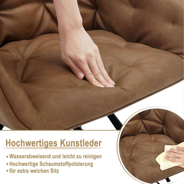 Rootz pyörivä ruokatuoli - keittiön tuoli - pyörivä nojatuoli - keinonahka - ergonominen muotoilu - 57,5 ​​cm x 82,5 cm x 53 cm