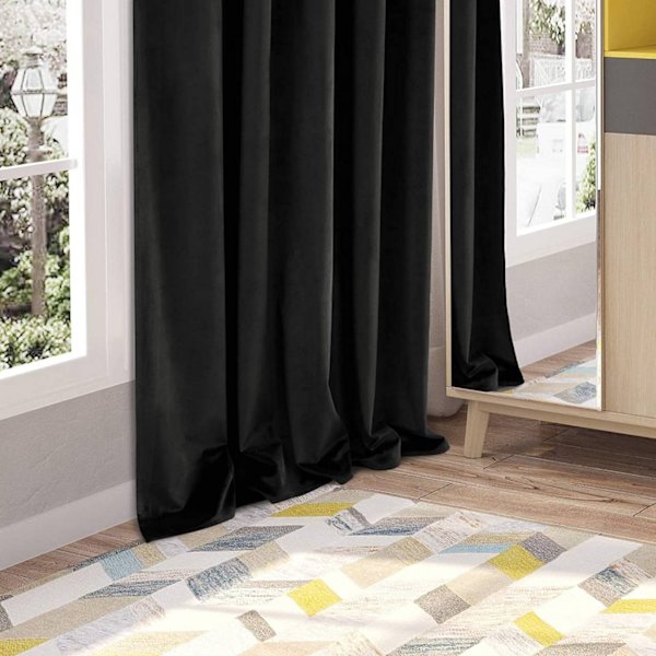 Rootz Luxurious Velvet mørklægningsgardiner - Privatlivsgardiner - Lysblokerende paneler - Materiale af høj kvalitet - Nem installation - Kan maskinva