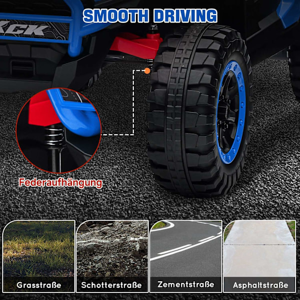 Rootzin lasten sähköinen UTV -auto - Kid's Ride -On Auto - Kaukosäädin maastoauto - 1 tunnin ajomatka - 117 cm x 72 cm x 67cm