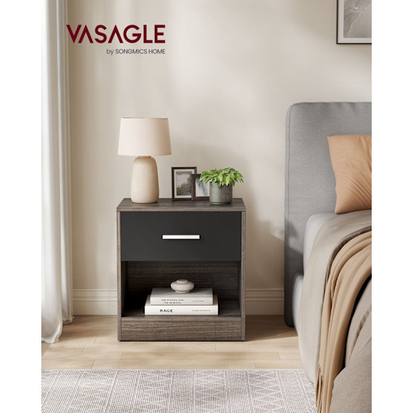 Rootz spånplade sidebord - Maroon Ink Black - Sengebord - Natbord - Robust konstruktion - Nem montering - 28cm x 39cm x 41cm