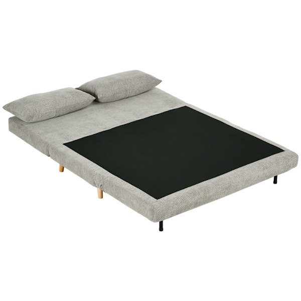 Rootz Sovesofa - Daybed - Cabriolet sofa - Stof i hørlook - Bøgetræben - Grå - 141 cm x 90 cm x 81 cm