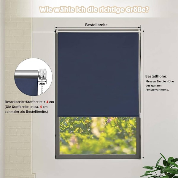 Rootz pimennysverho - Ikkunan lämpöverho - Aurinkosuojaverho - Klemmfix Design - Lämmöneristys - 40-120cm x 160/210cm